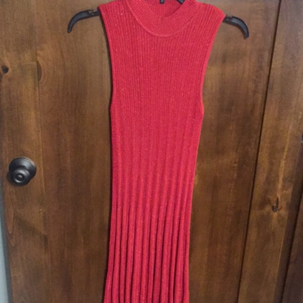 Red/Sparkle Sweater Dress